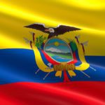 Flag of Ecuador. 3d illustration of the ecuadorian flag waving.